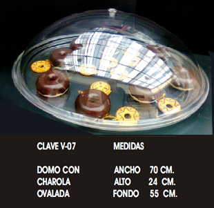 Cubierta Domo de Acrilico Para Postres y Reposteria