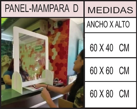 Mampara de Acrilico Para Mostrador o Area de Cajas